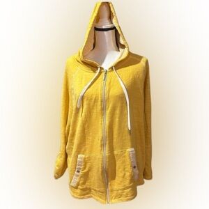 🟧 3 for $30 Onque Casuals Yellow Zip-Up Hoodie
